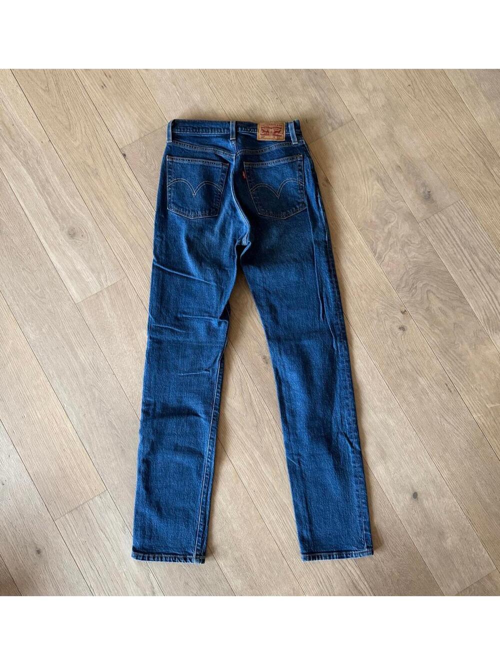 Levi's 501 Straight Jeans - Medium/Dark Wash - W24 L32 - Picture 3 of 9
